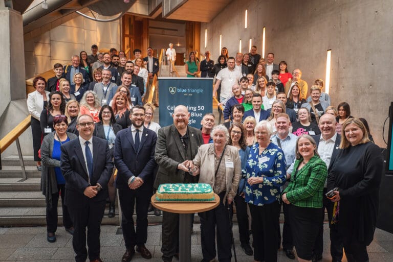 Blue Triangle Staff And Supported People Attend Scottish Parliament For 50th (1)